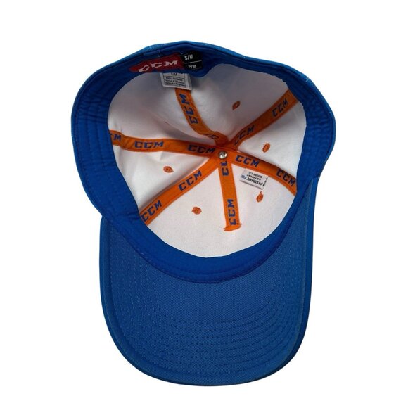CCM Halftone Structured Flex Fitted Hat Cap S/M Hockey Equipment Blue Orange Dad - Picture 7 of 11